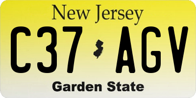 NJ license plate C37AGV