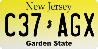 NJ license plate C37AGX