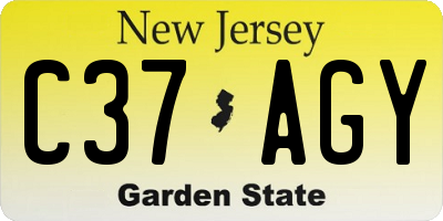 NJ license plate C37AGY