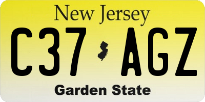 NJ license plate C37AGZ