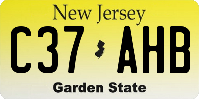 NJ license plate C37AHB