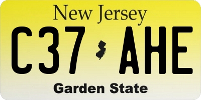NJ license plate C37AHE