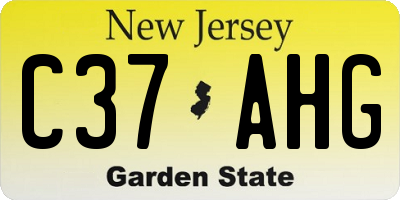 NJ license plate C37AHG