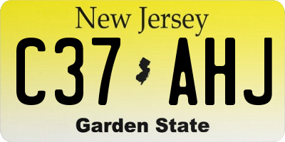 NJ license plate C37AHJ