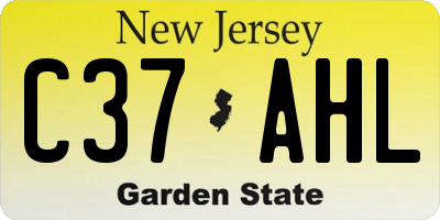 NJ license plate C37AHL