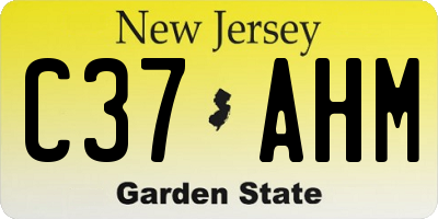 NJ license plate C37AHM