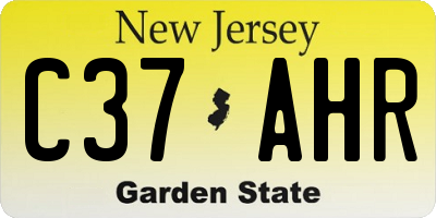 NJ license plate C37AHR