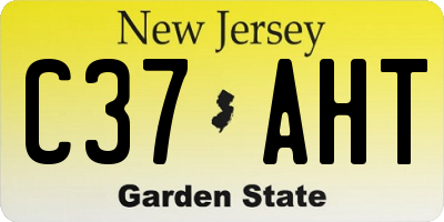 NJ license plate C37AHT
