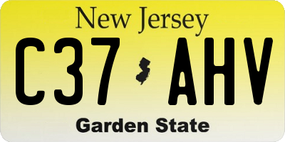NJ license plate C37AHV