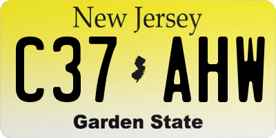 NJ license plate C37AHW