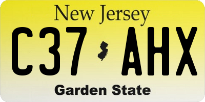 NJ license plate C37AHX
