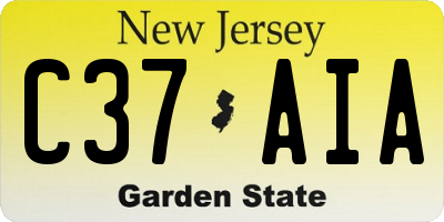 NJ license plate C37AIA