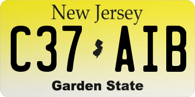 NJ license plate C37AIB