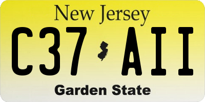 NJ license plate C37AII