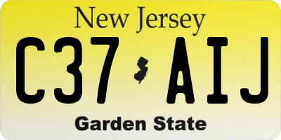 NJ license plate C37AIJ