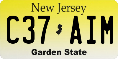 NJ license plate C37AIM