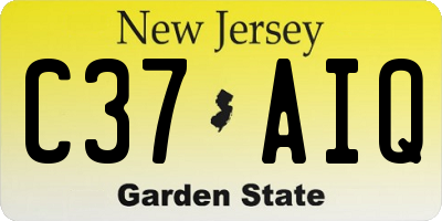 NJ license plate C37AIQ