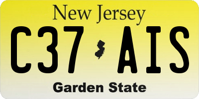 NJ license plate C37AIS