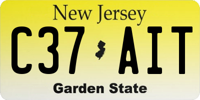 NJ license plate C37AIT