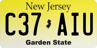 NJ license plate C37AIU