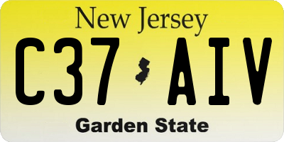NJ license plate C37AIV