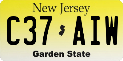 NJ license plate C37AIW