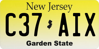 NJ license plate C37AIX