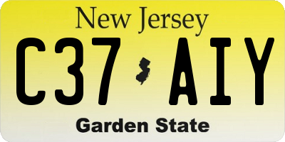 NJ license plate C37AIY