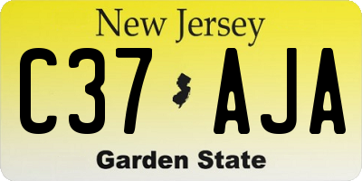NJ license plate C37AJA