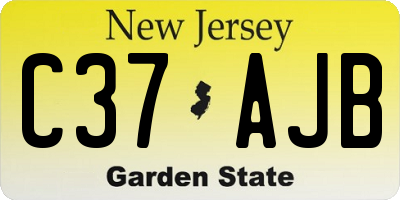 NJ license plate C37AJB