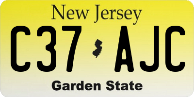 NJ license plate C37AJC
