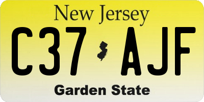 NJ license plate C37AJF