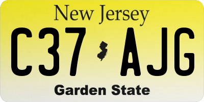 NJ license plate C37AJG