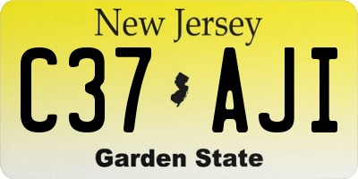 NJ license plate C37AJI