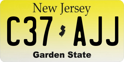 NJ license plate C37AJJ