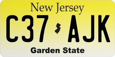 NJ license plate C37AJK
