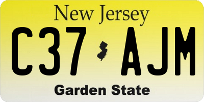 NJ license plate C37AJM