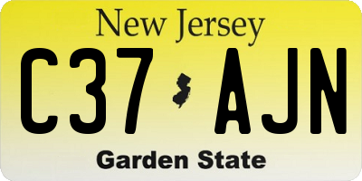 NJ license plate C37AJN