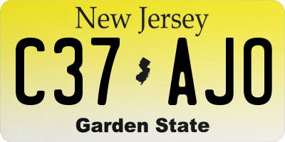 NJ license plate C37AJO