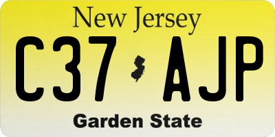NJ license plate C37AJP
