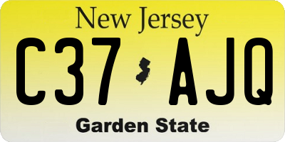 NJ license plate C37AJQ