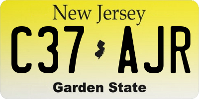 NJ license plate C37AJR