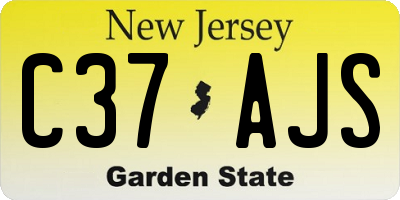 NJ license plate C37AJS