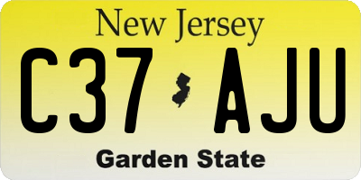 NJ license plate C37AJU