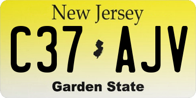 NJ license plate C37AJV