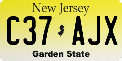 NJ license plate C37AJX