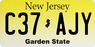 NJ license plate C37AJY