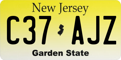 NJ license plate C37AJZ