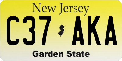 NJ license plate C37AKA