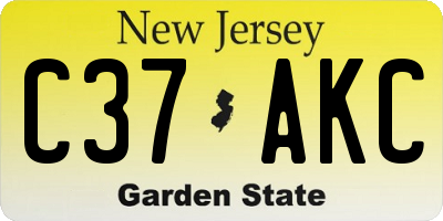NJ license plate C37AKC